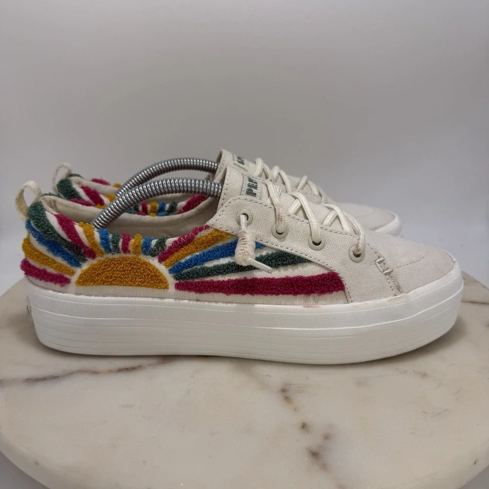 Sperry Womens SeaCycled Crest Vibe Platform Sneakers Size 8 Rainbow Pride